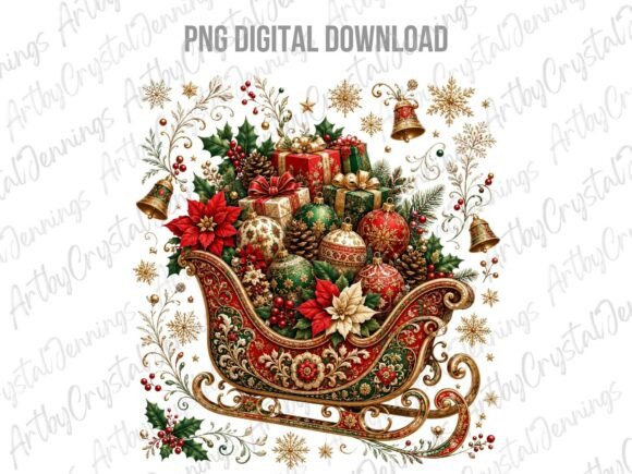 Download Vintage Holiday Christmas Sleigh PNG - Christmas Collection