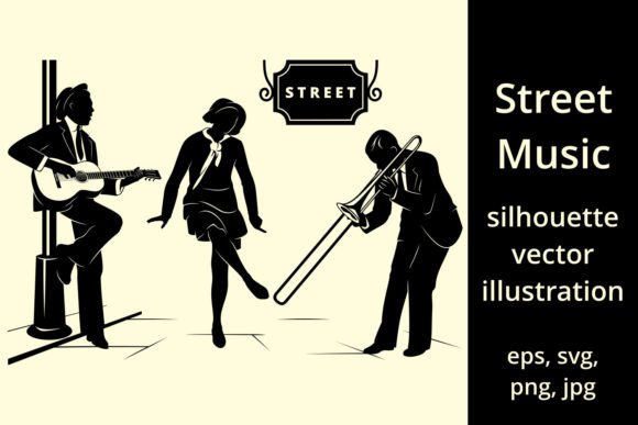 Download Street Musicians and Dancer Illustration - Illustration Collection