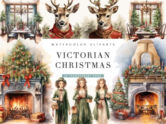 Download Vintage Victorian Christmas Clipart - Christmas Collection