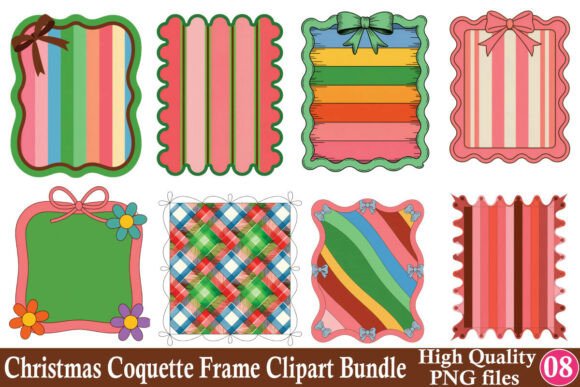 Download Coquette Christmas Frame Border Clipart - Christmas Collection
