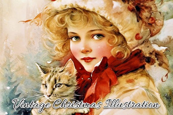 Download Vintage Christmas Card Illustration VIII - Illustration Collection