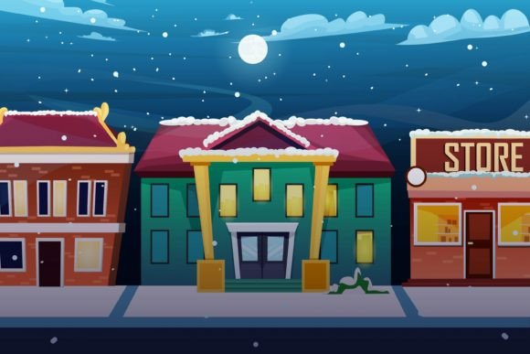 Download Winter Scene Flat Design Illustration - Illustration Collection