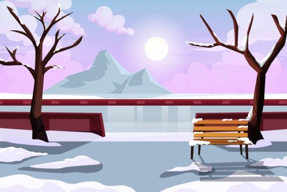 Download Winter Scene Flat Design Illustration - Illustration Collection