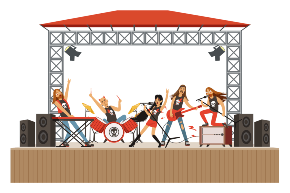 Download Rock Band Concert Illustration. Musician - Illustration Collection