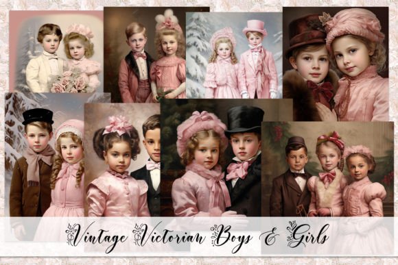 Download Vintage Victorian Christmas Boys &amp; Girls - Christmas Collection