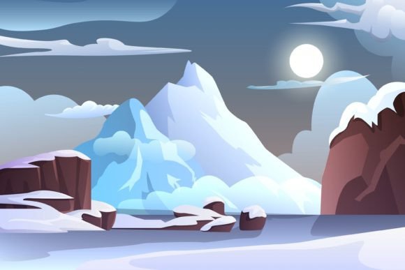 Download Winter Scene Flat Design Illustration - Illustration Collection