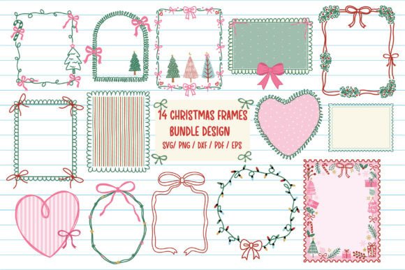 Download Coquette Christmas Frame Hand Drawn SVG - Christmas Collection