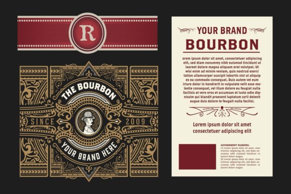 Download Liquor Label Vintage Design Retro Vector Illustration - Illustration Collection