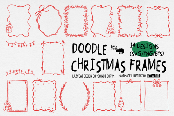Download Doodle Christmas Frame SVG PNG Bundle - Christmas Collection
