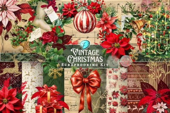 Download Vintage Christmas Scrapbooking Kit - Christmas Collection