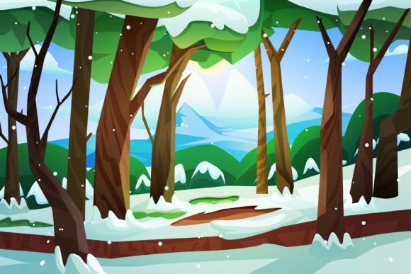 Download Winter Scene Flat Design Illustration - Illustration Collection