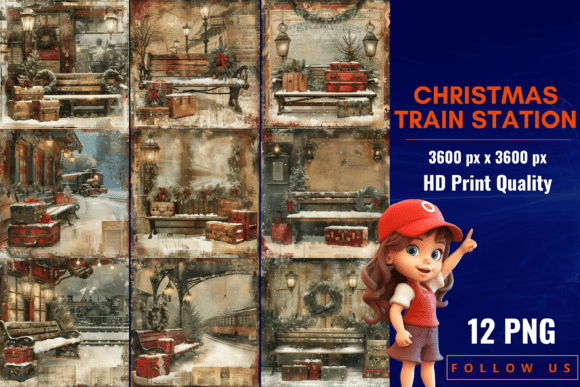 Download Christmas Train Station - Christmas Collection