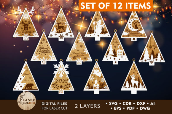Download CHRISTMAS TREES Bundle for Any DIY Craft - Christmas Collection