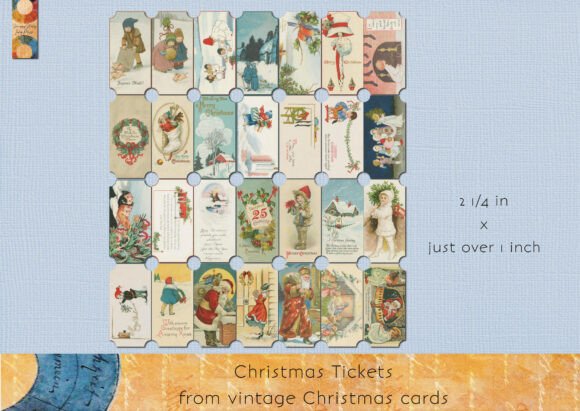 Download Vintage Christmas Card Tickets - Christmas Collection