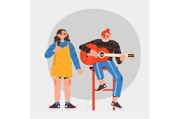 Download Girls Band Musician Illustration - Illustration Collection