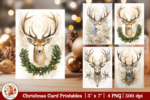 Download Vintage Christmas Card Christmas Deer - Christmas Collection