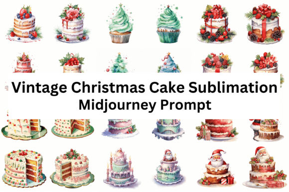 Download Vintage Christmas Cake Sublimation - Christmas Collection